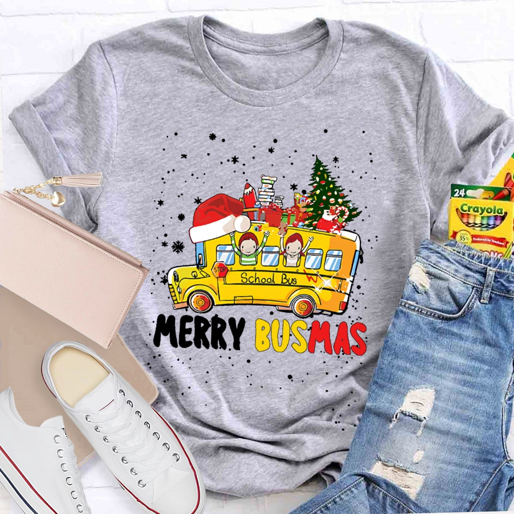 Merry Busmas Bus Driver Christmas T-shirt