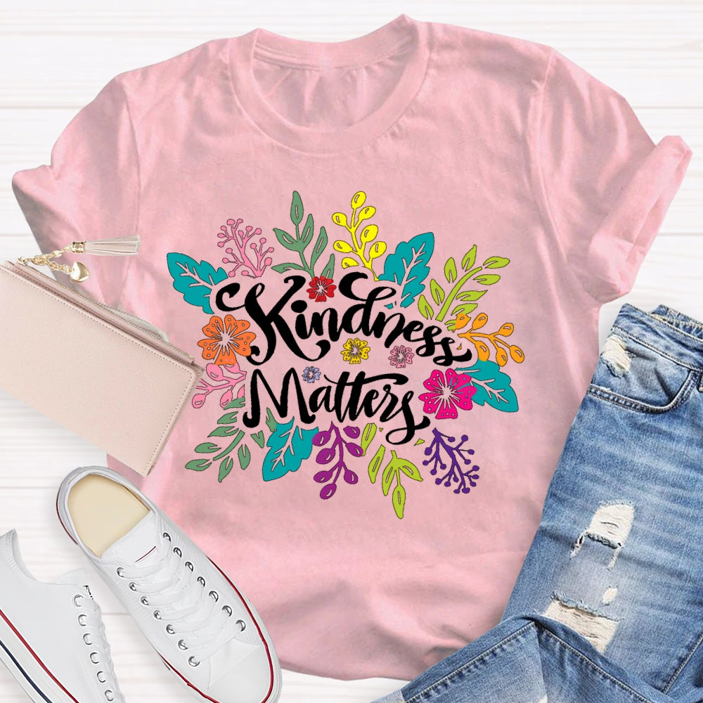 Retro Florals Kindness Matters T-shirt