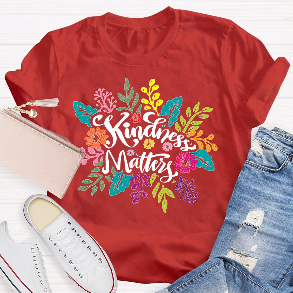 Retro Florals Kindness Matters T-shirt