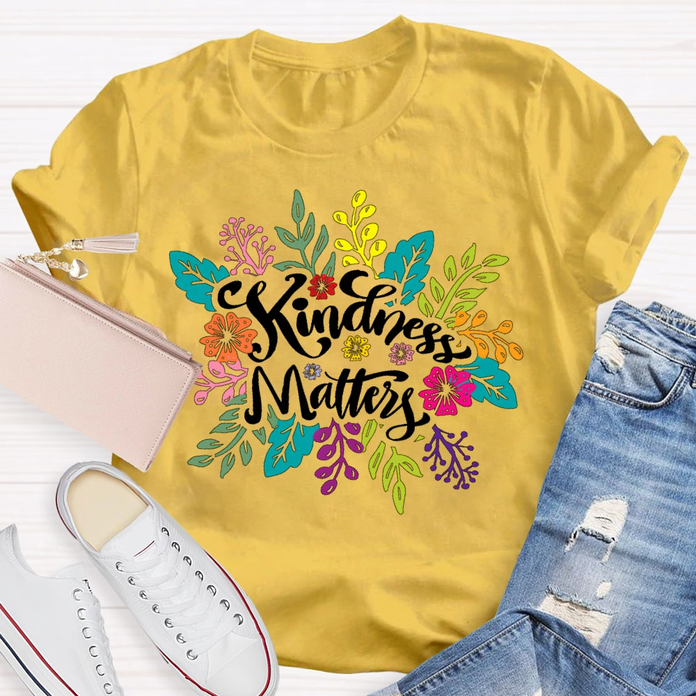 Retro Florals Kindness Matters T-shirt