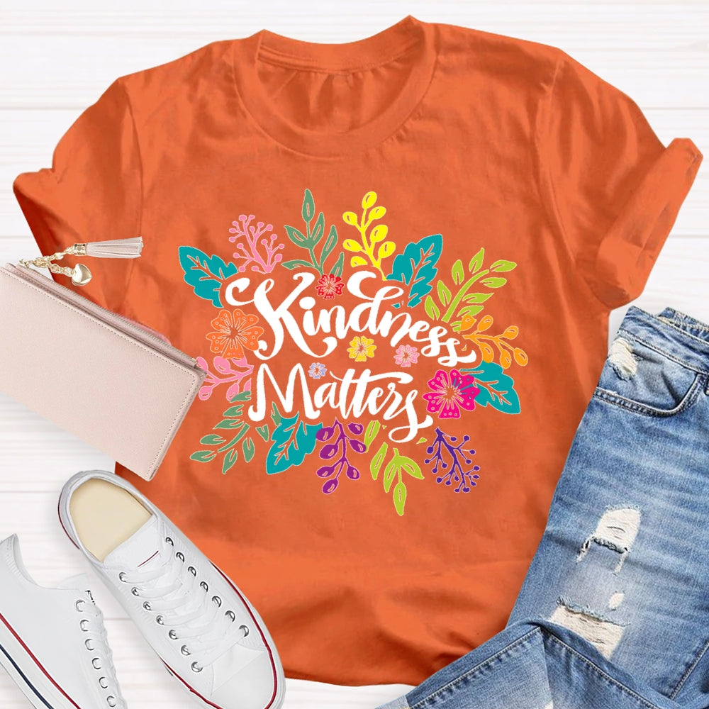 Retro Florals Kindness Matters T-shirt