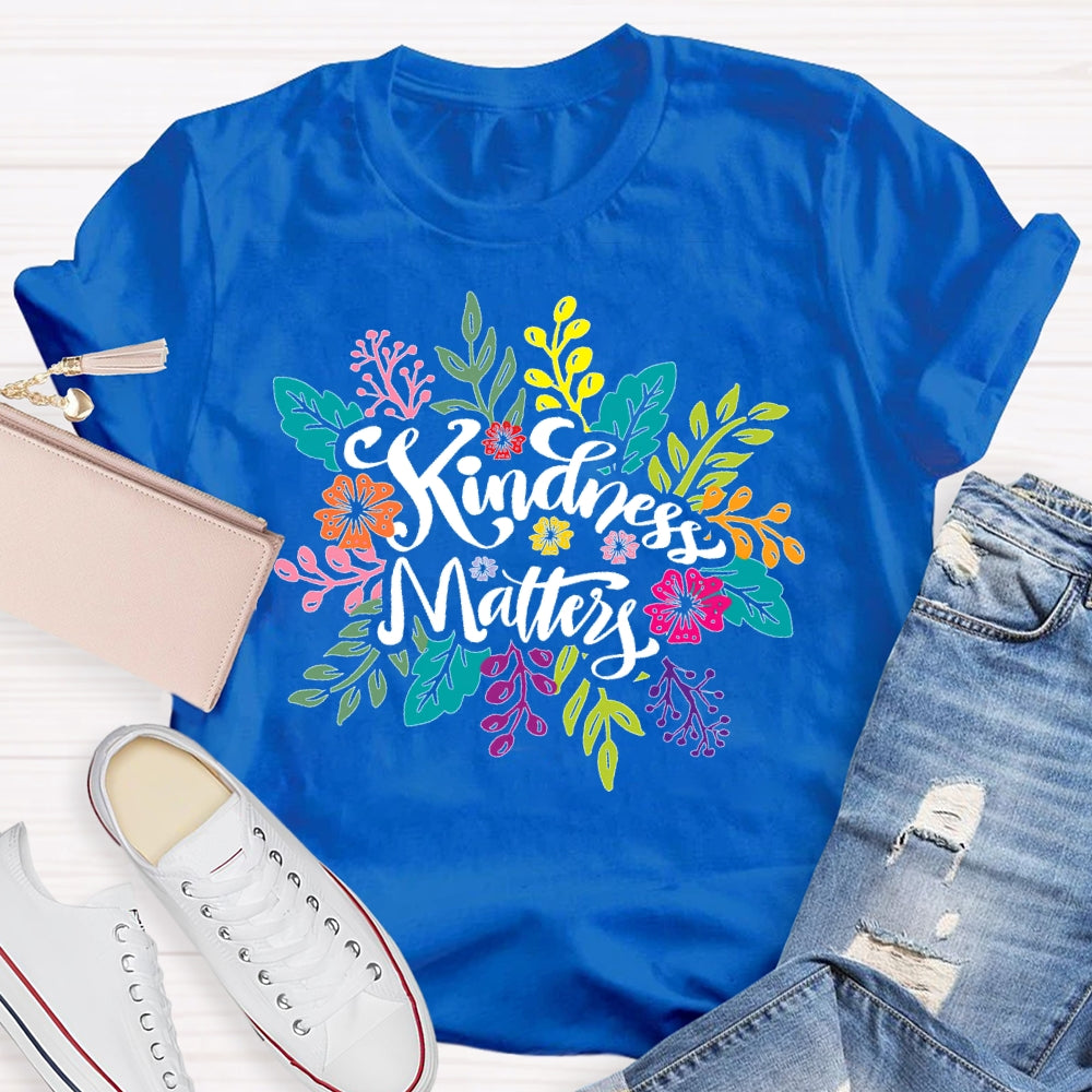 Retro Florals Kindness Matters T-shirt