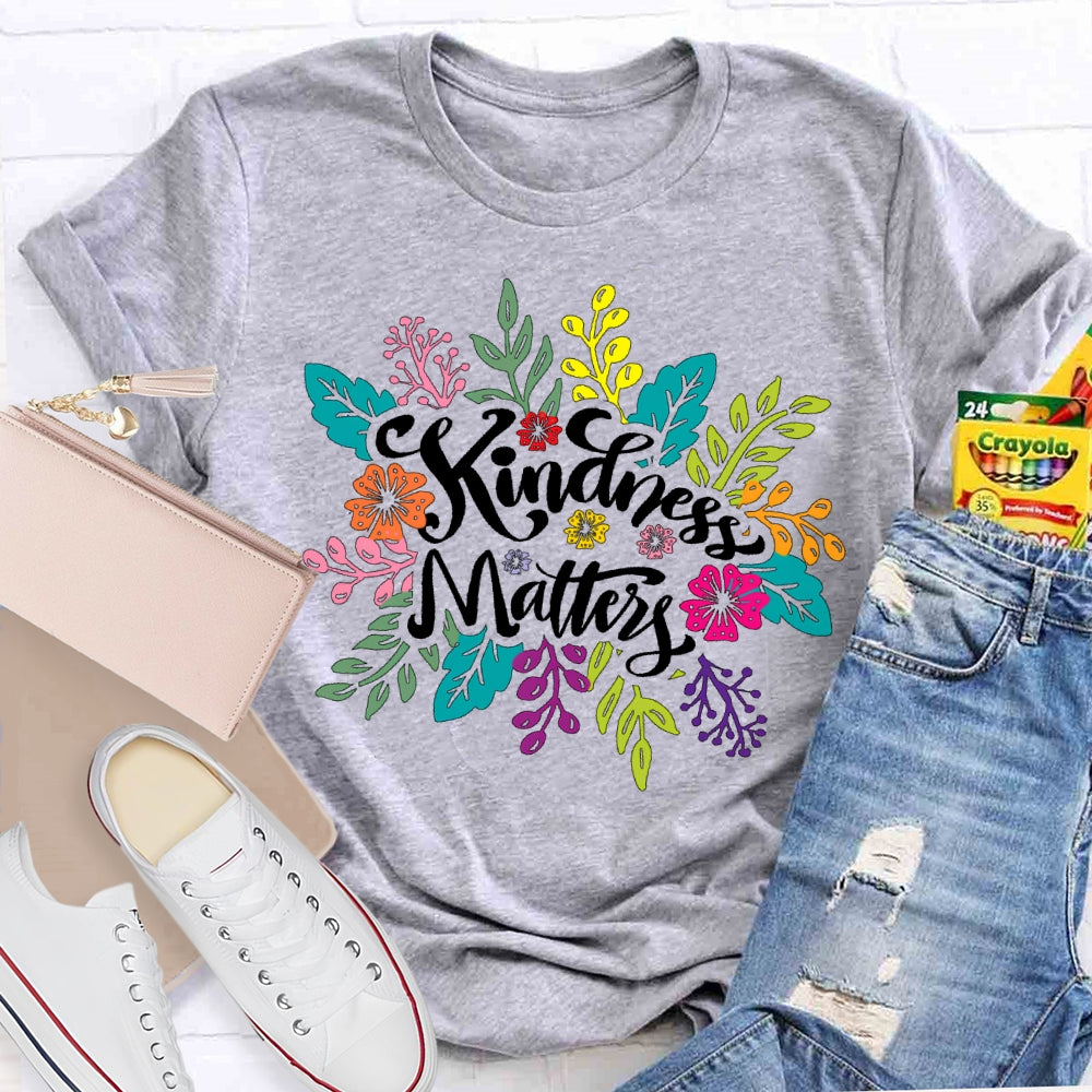 Retro Florals Kindness Matters T-shirt