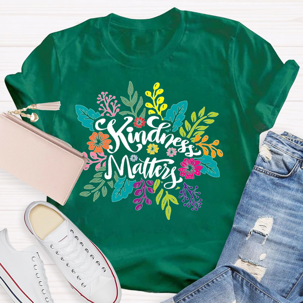 Retro Florals Kindness Matters T-shirt