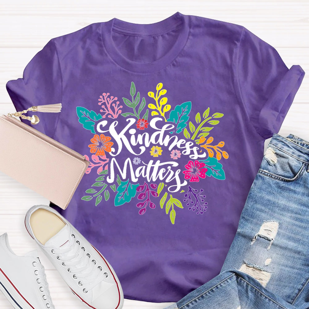 Retro Florals Kindness Matters T-shirt
