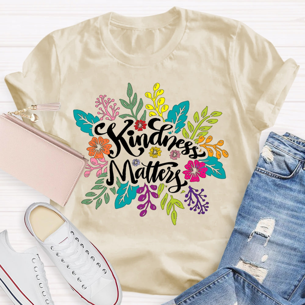 Retro Florals Kindness Matters T-shirt