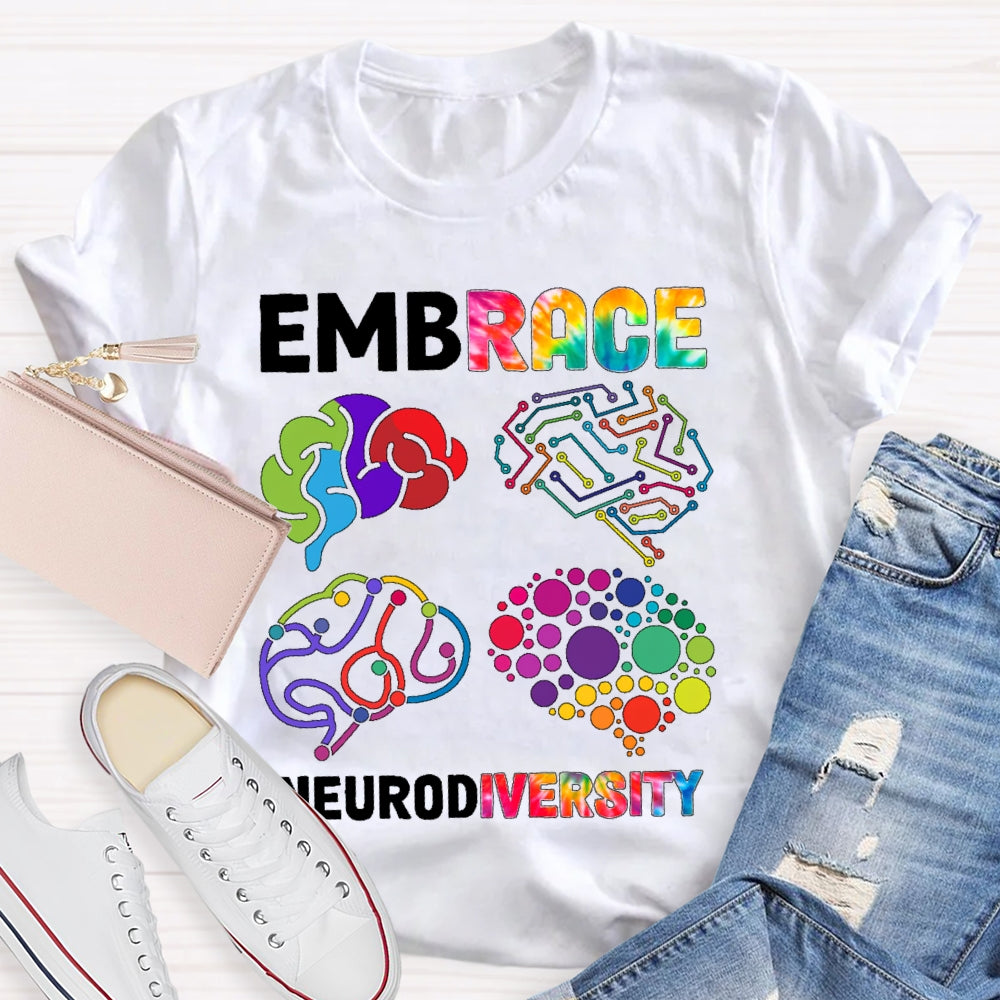 Embrace Neurodiversity Brain  T-shirt