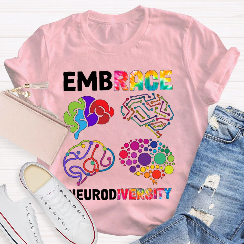 Embrace Neurodiversity Brain  T-shirt