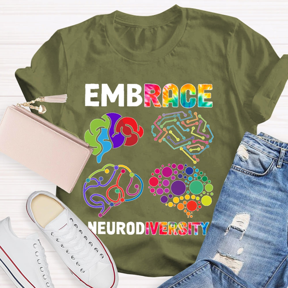 Embrace Neurodiversity Brain  T-shirt