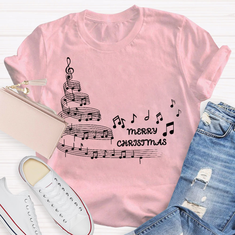 Merry Christmas Music Notes T-shirt