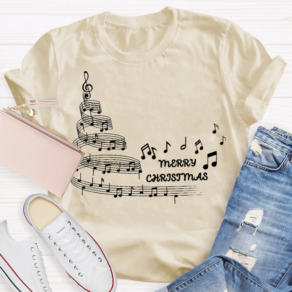 Merry Christmas Music Notes T-shirt