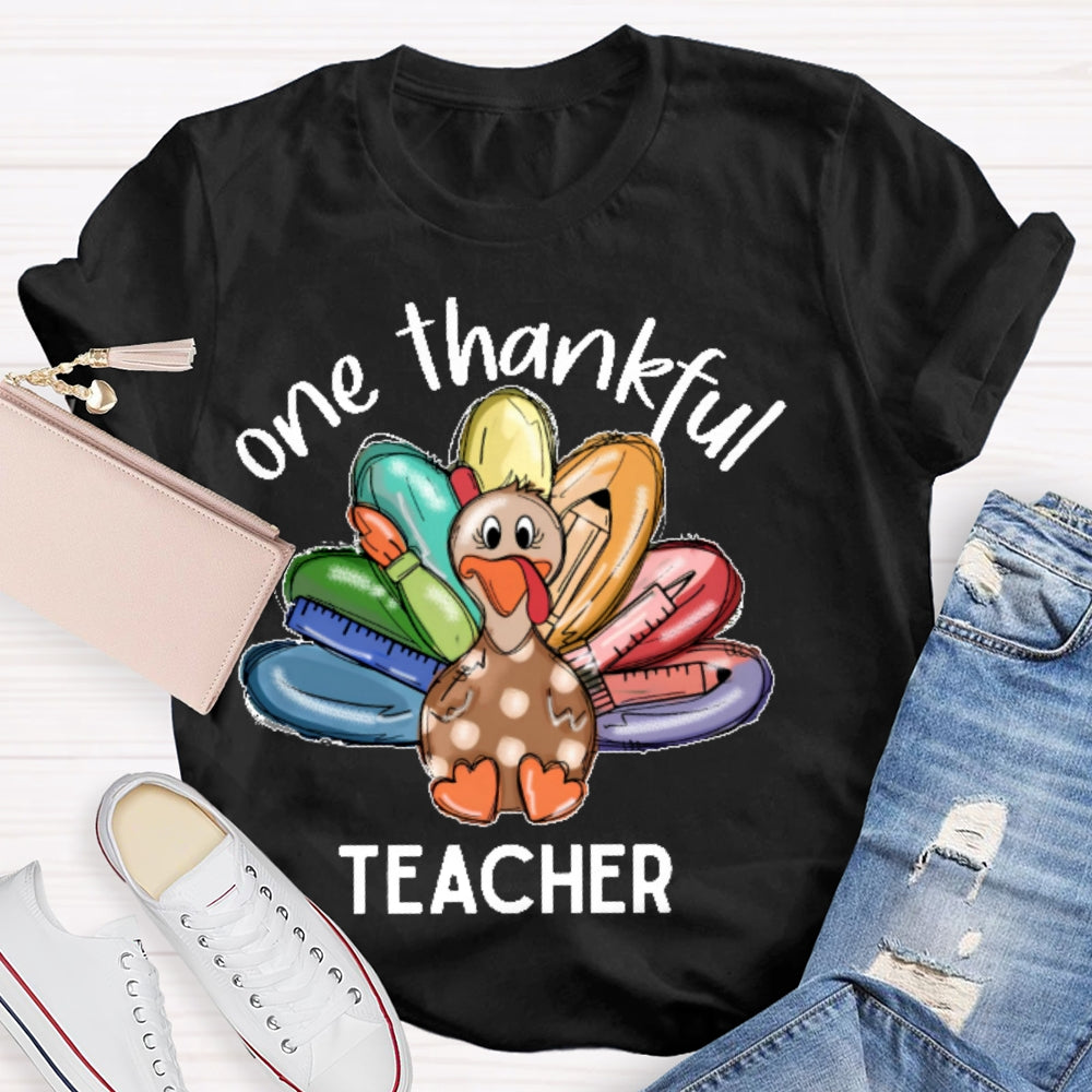 One Thankful Teacher Thanksgiving T-shirt