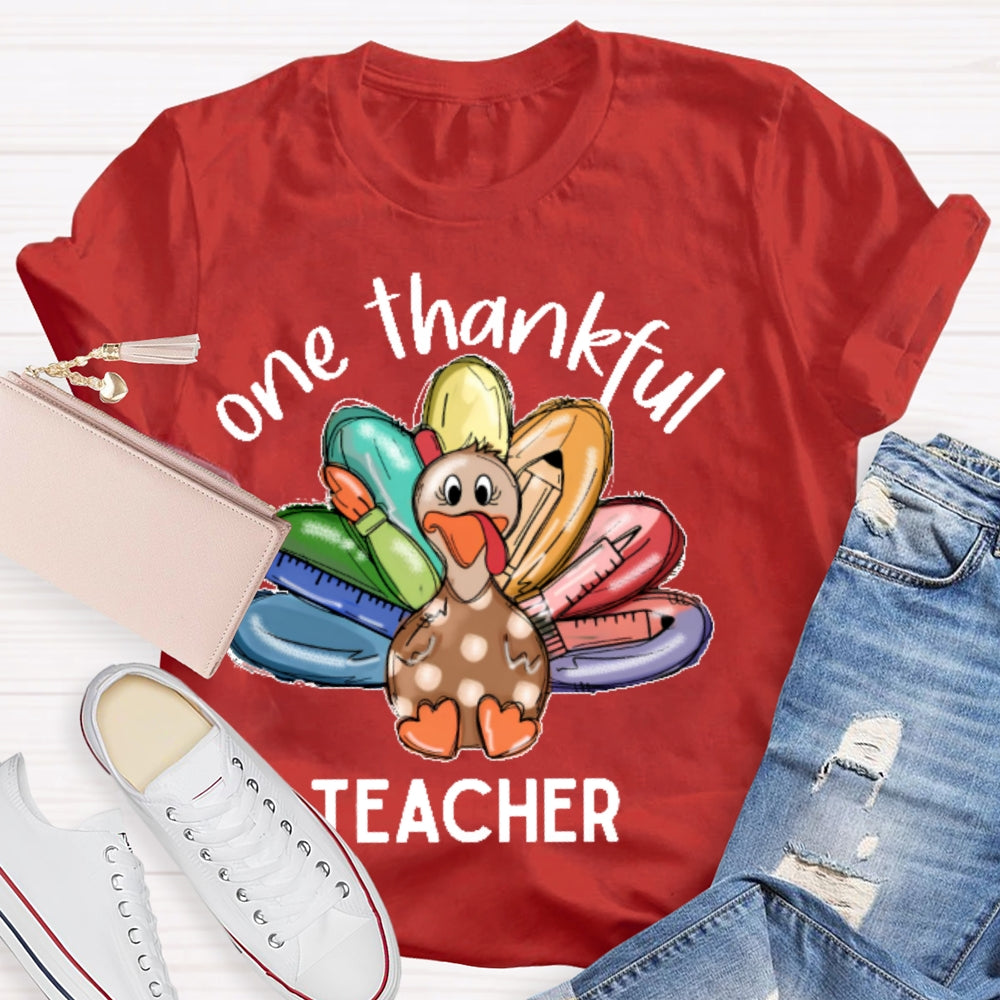 One Thankful Teacher Thanksgiving T-shirt