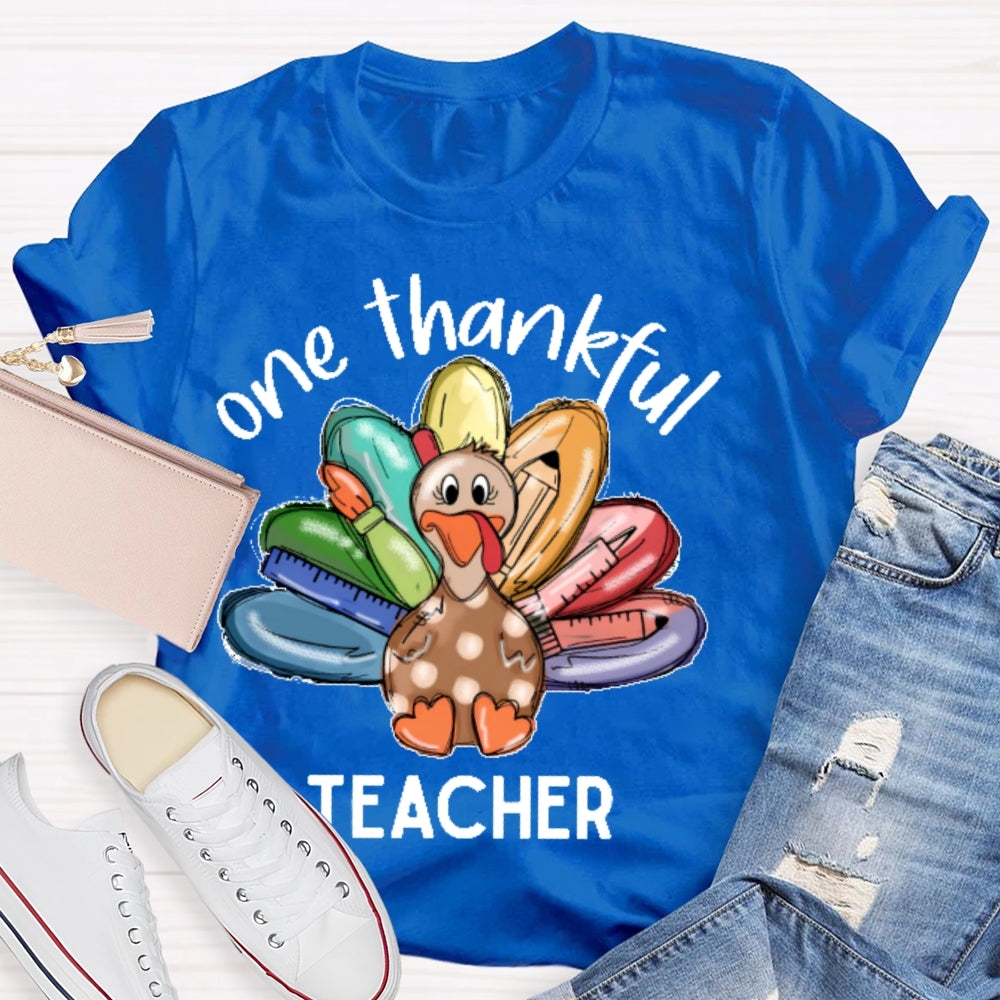 One Thankful Teacher Thanksgiving T-shirt