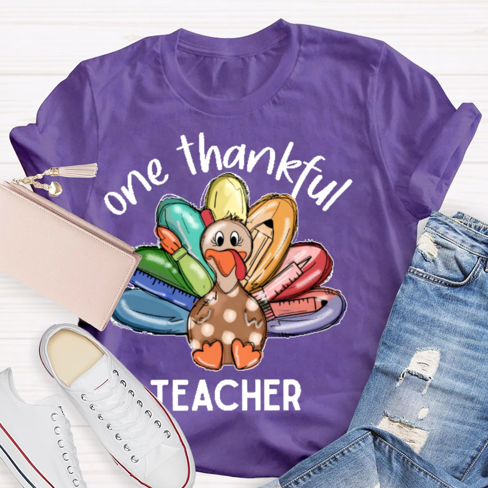 One Thankful Teacher Thanksgiving T-shirt