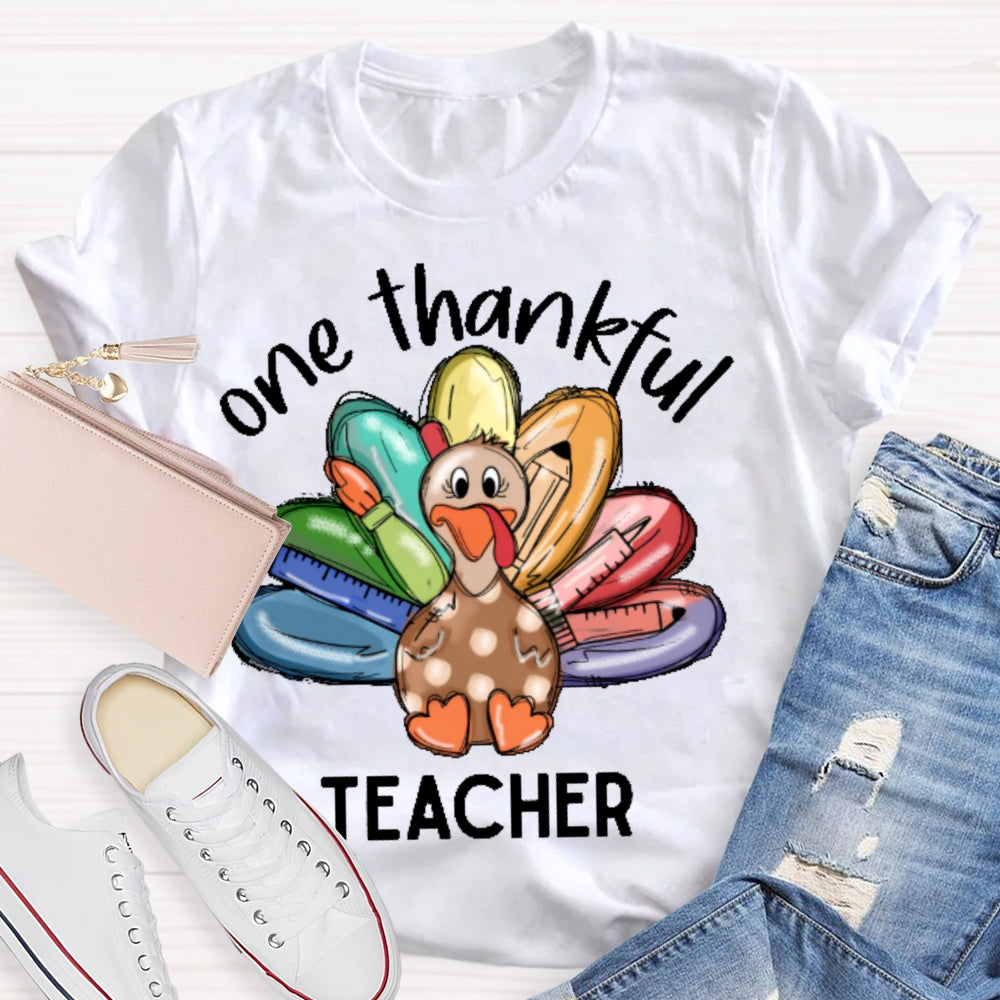 One Thankful Teacher Thanksgiving T-shirt