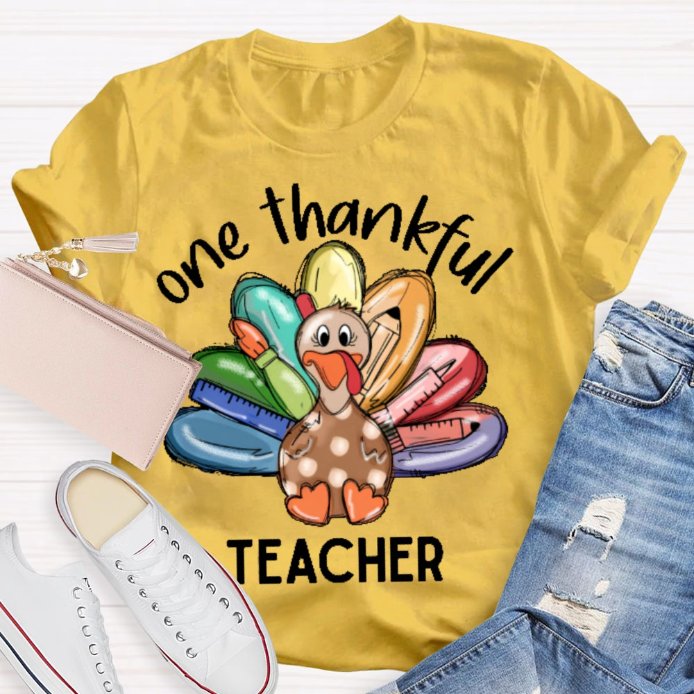 One Thankful Teacher Thanksgiving T-shirt