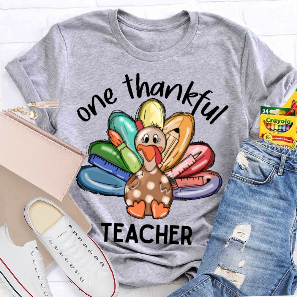 One Thankful Teacher Thanksgiving T-shirt