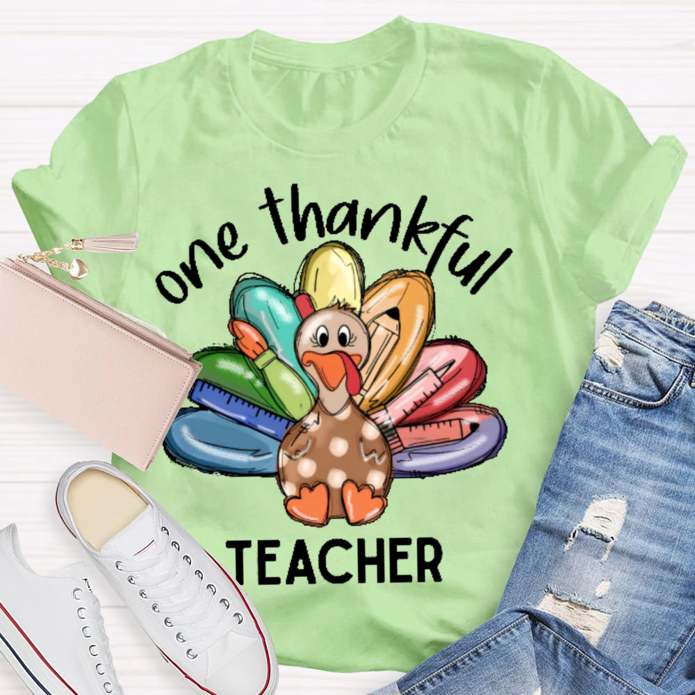 One Thankful Teacher Thanksgiving T-shirt