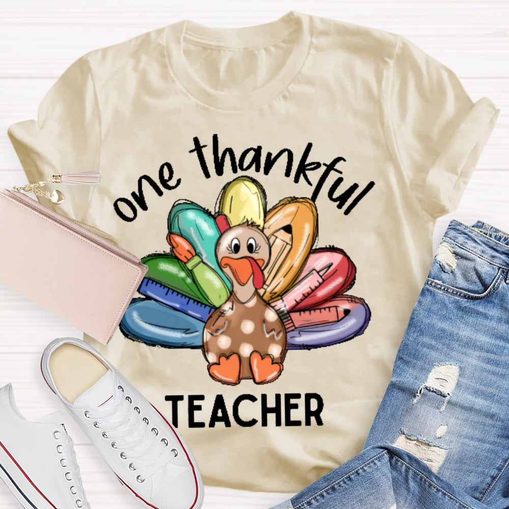 One Thankful Teacher Thanksgiving T-shirt