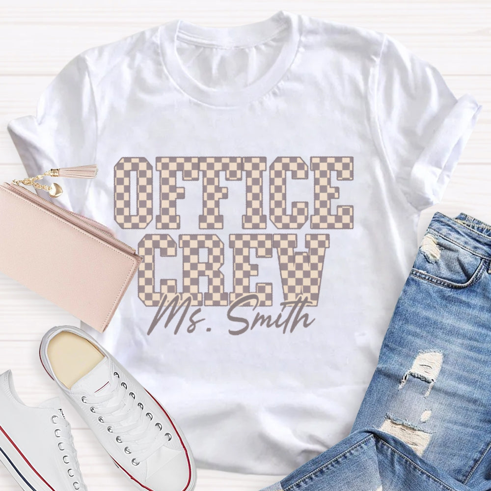 Personalized Name Office Crew  Square T-shirt