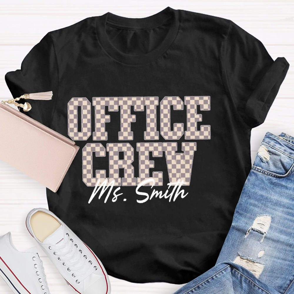 Personalized Name Office Crew  Square T-shirt