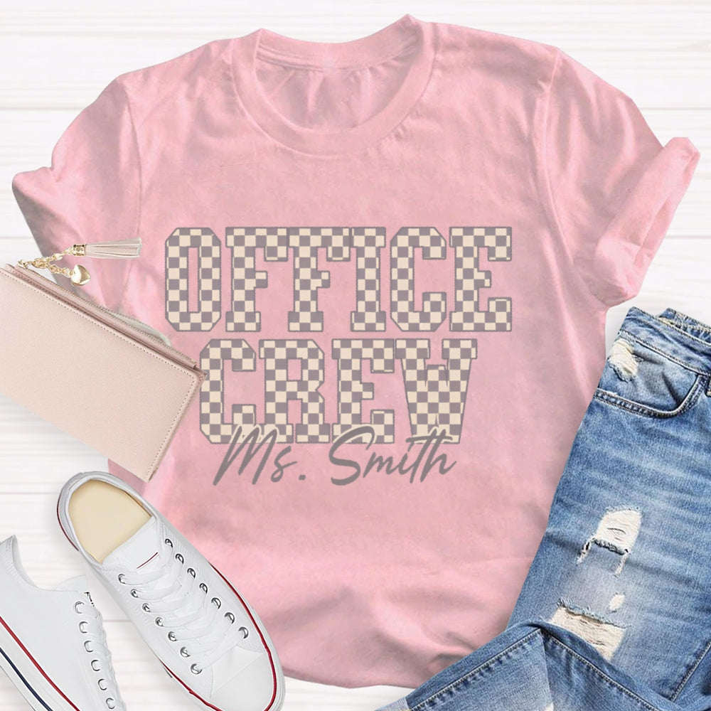 Personalized Name Office Crew T-shirt