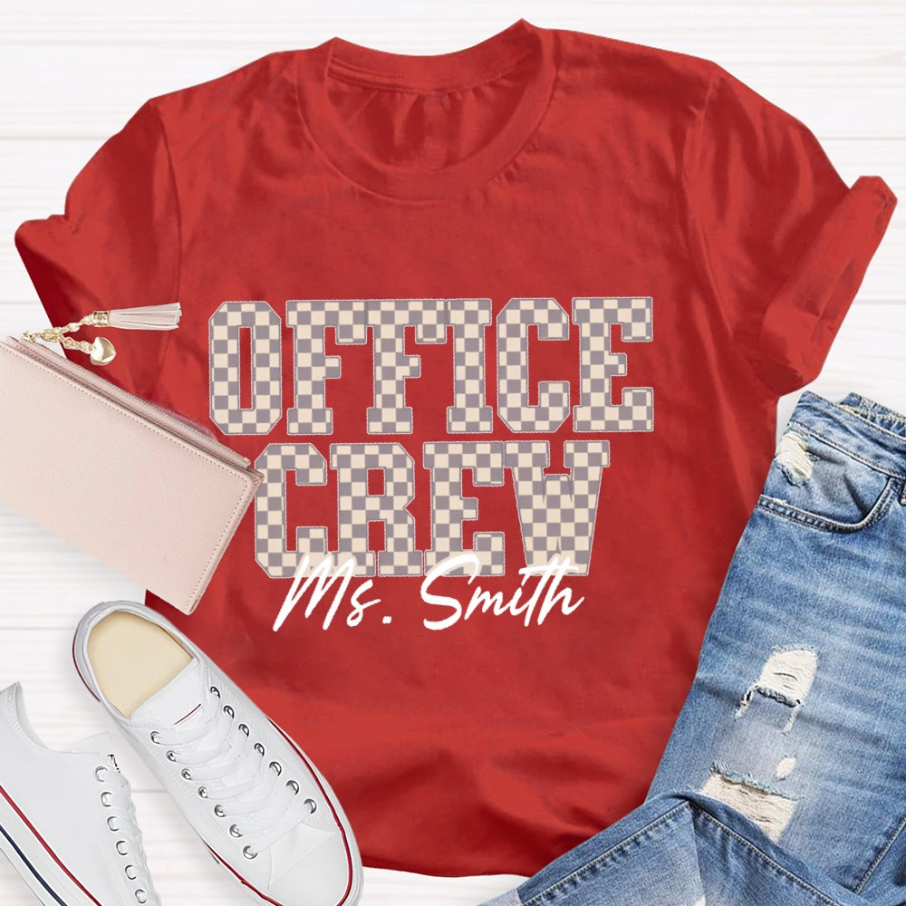 Personalized Name Office Crew T-shirt