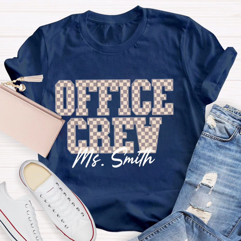 Personalized Name Office Crew  Square T-shirt