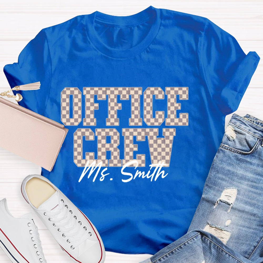 Personalized Name Office Crew  Square T-shirt