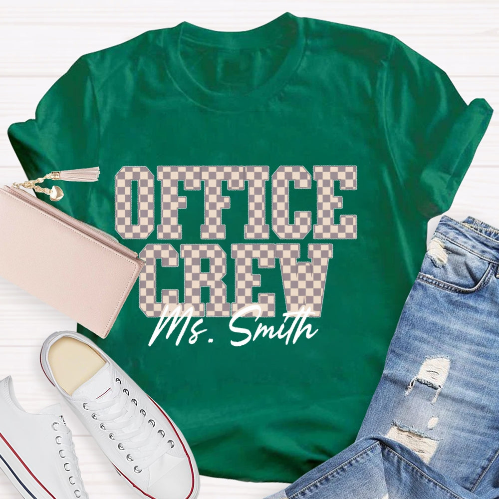 Personalized Name Office Crew  Square T-shirt