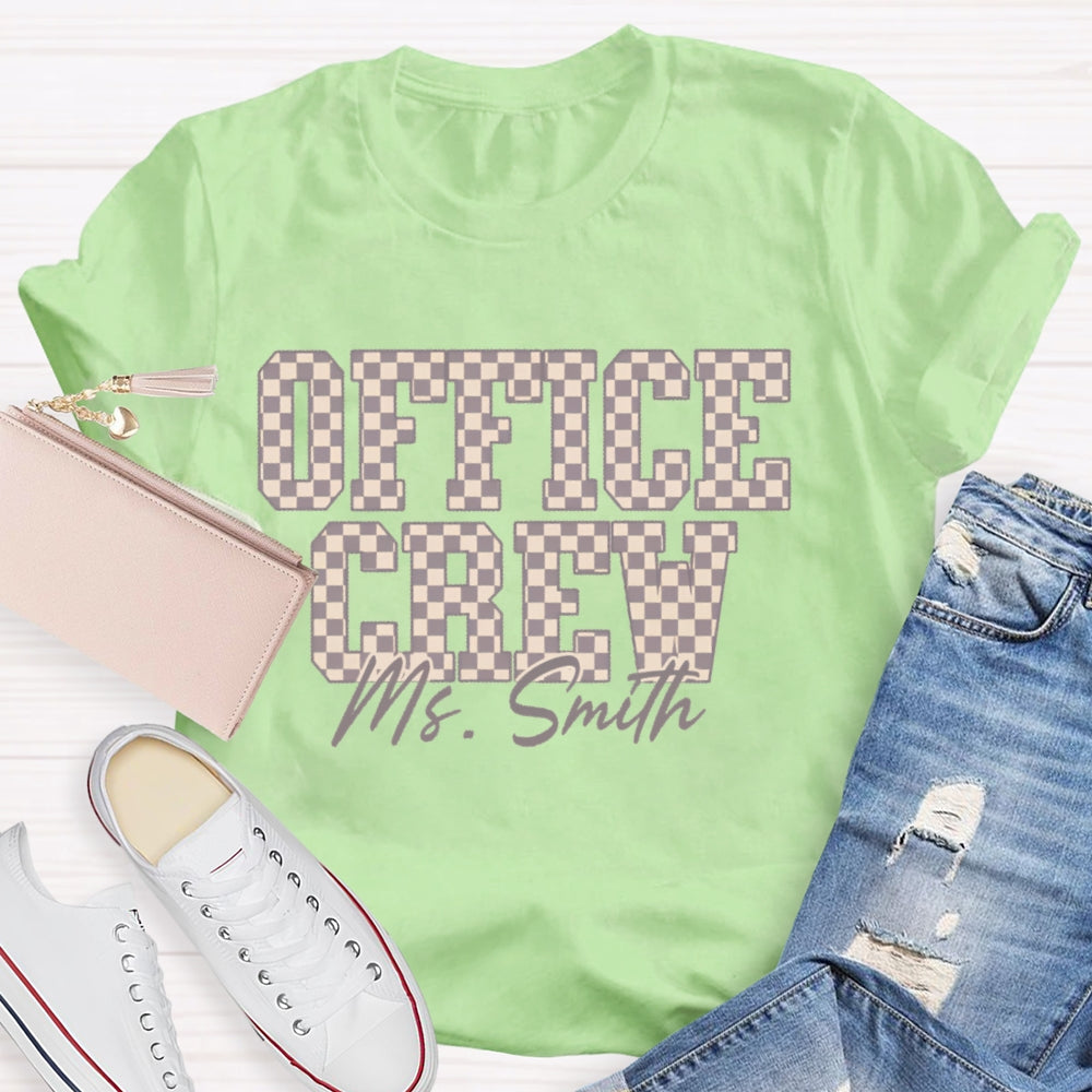 Personalized Name Office Crew T-shirt