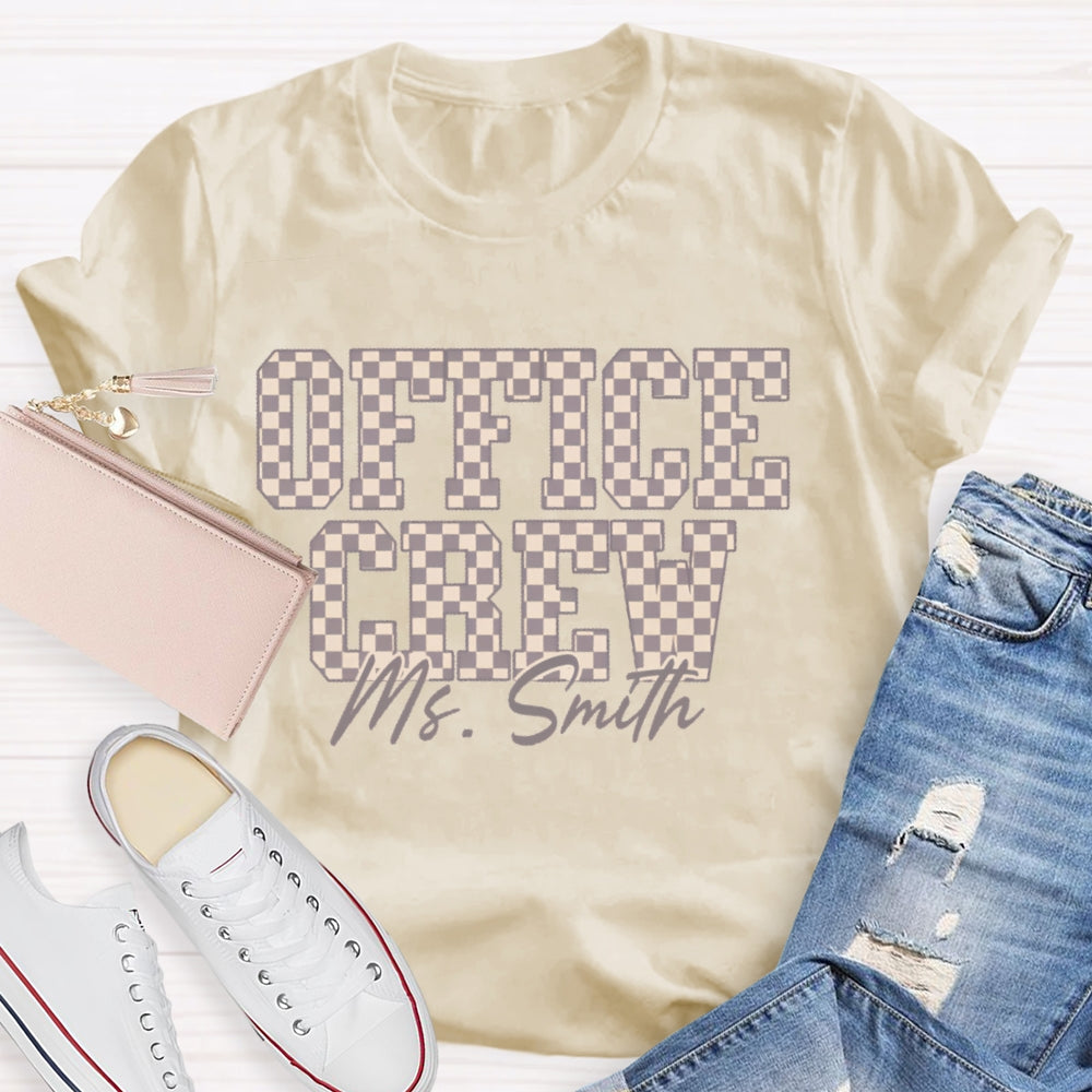 Personalized Name Office Crew  Square T-shirt