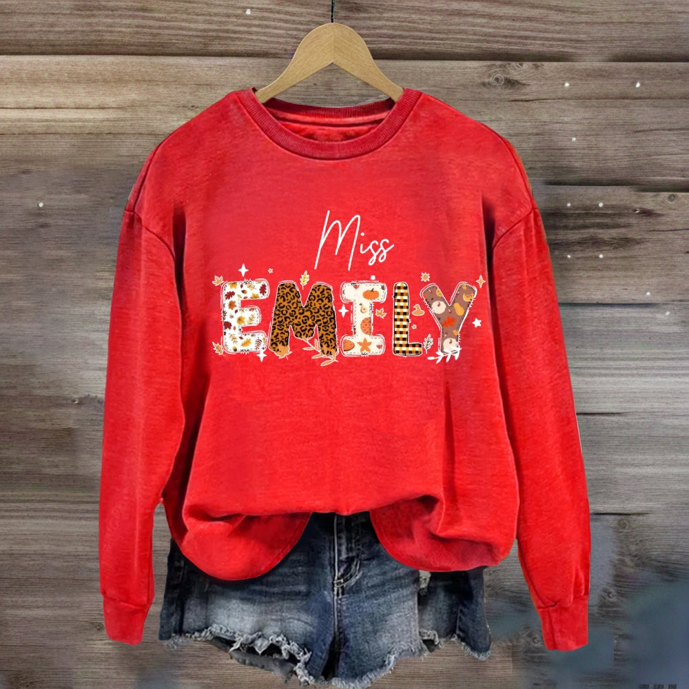 Personalized Name Fall Season Vibes Sweatshirt