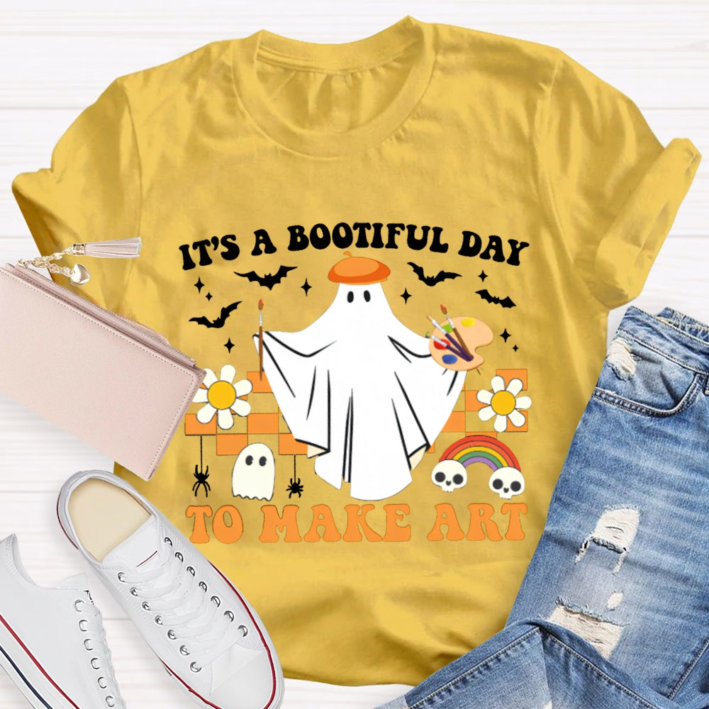 It'S A Bootiful Day To Make Art Halloween Art Teacher T-shirt