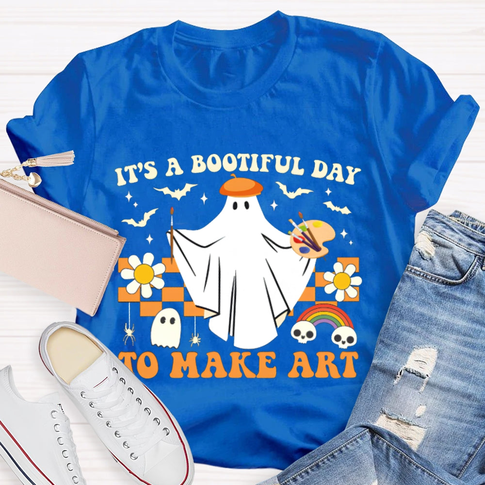 It'S A Bootiful Day To Make Art Halloween Art Teacher T-shirt