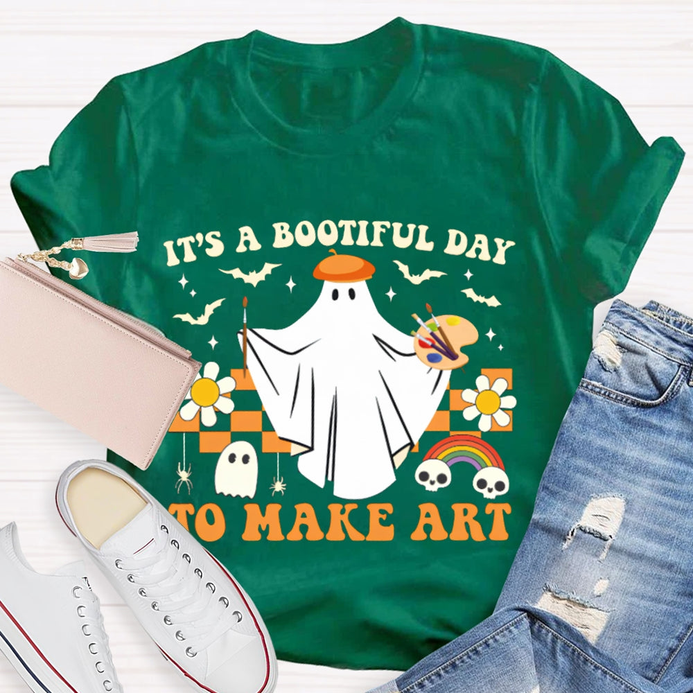 It'S A Bootiful Day To Make Art Halloween Art Teacher T-shirt
