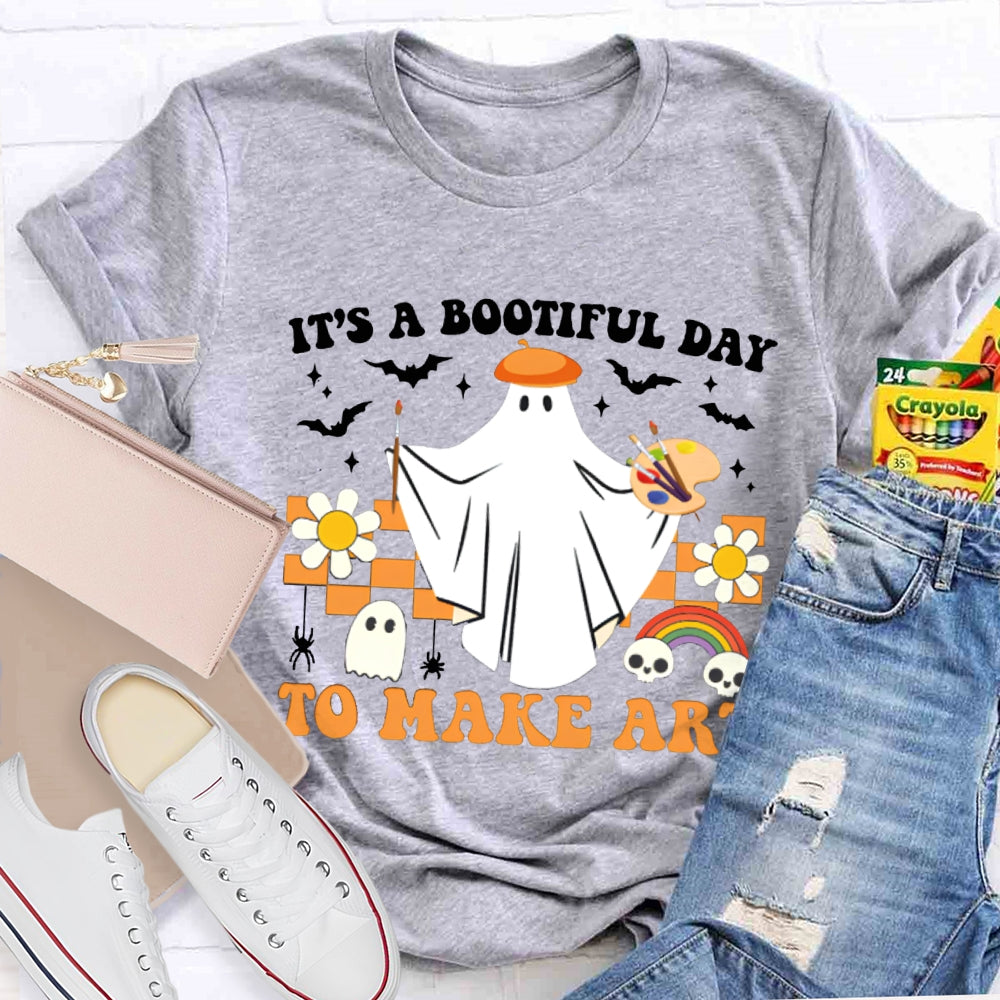 It'S A Bootiful Day To Make Art Halloween Art Teacher T-shirt