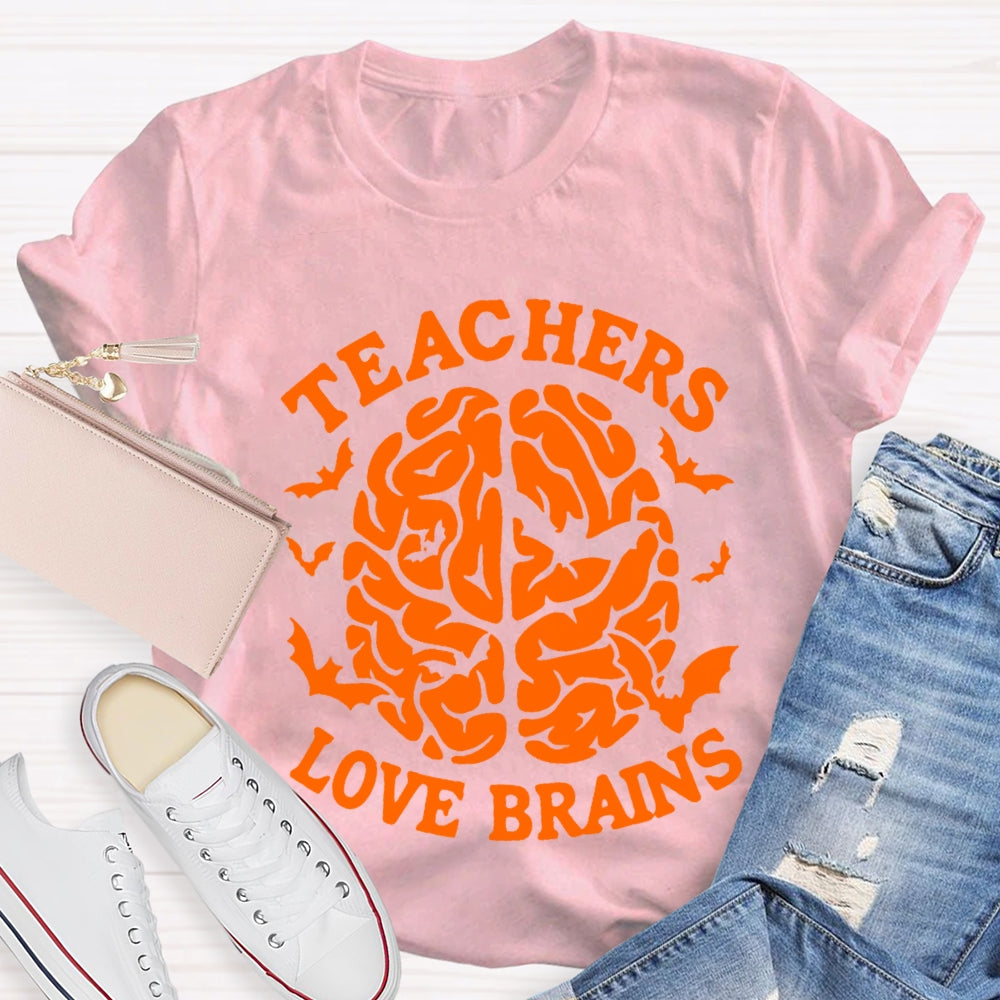 Teachers Love Brain Halloween T-Shirt