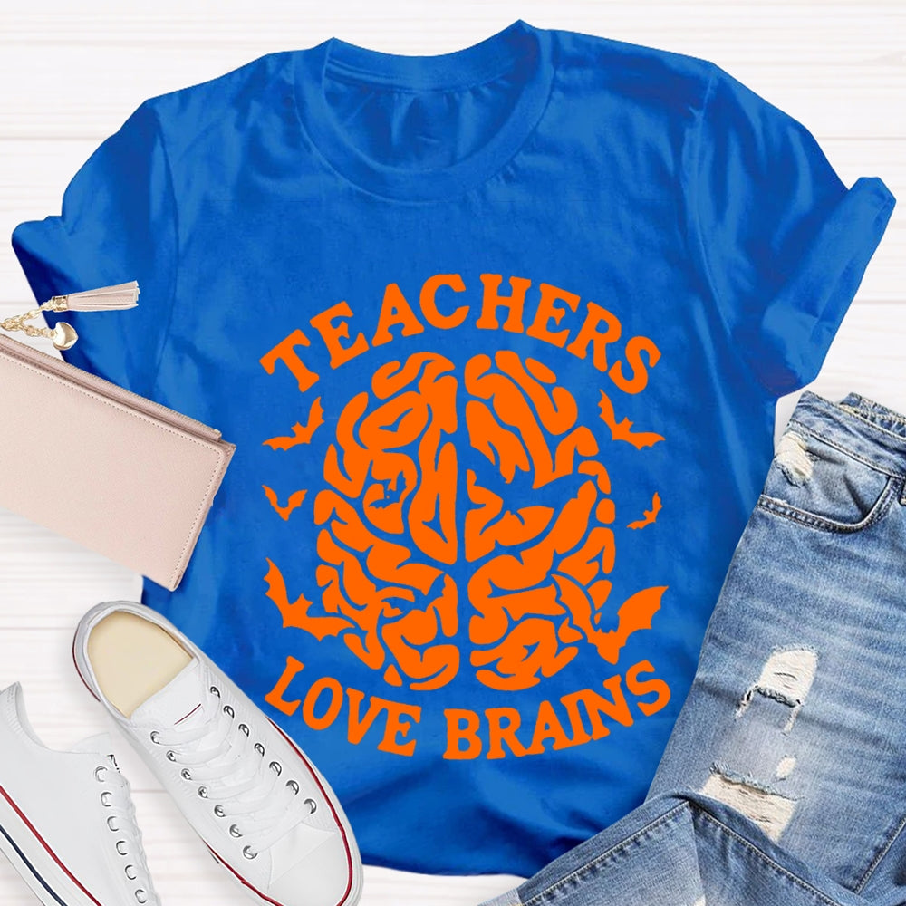 Teachers Love Brain Halloween T-Shirt
