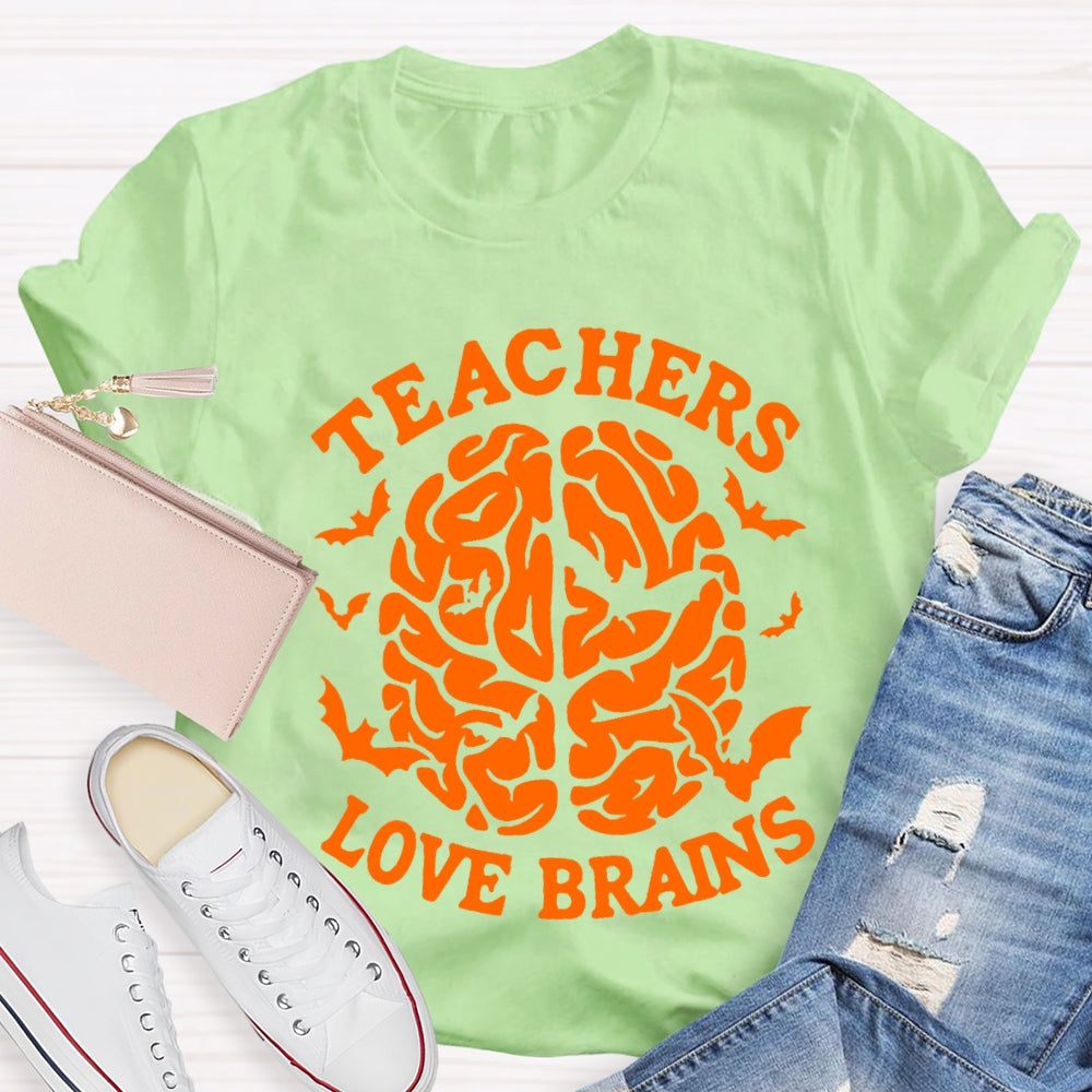 Teachers Love Brain Halloween T-Shirt