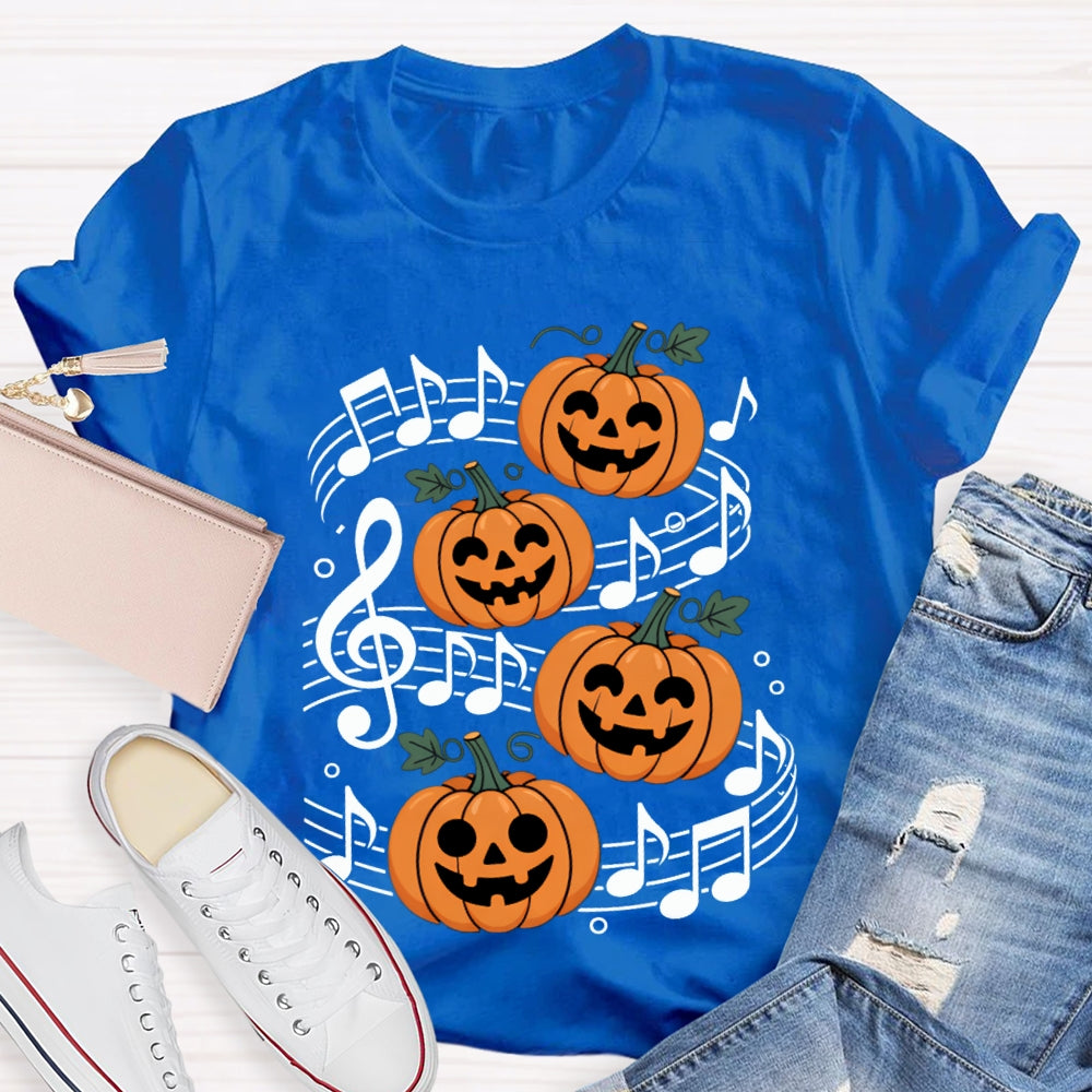 Pumpkin Music And Halloween On Sheet Music T-shirt
