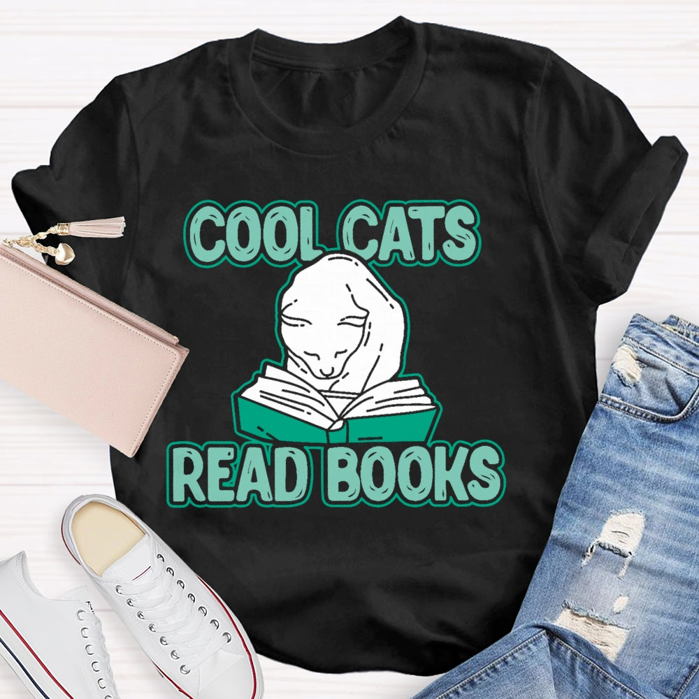 Cool Cats Read Books T-shirt