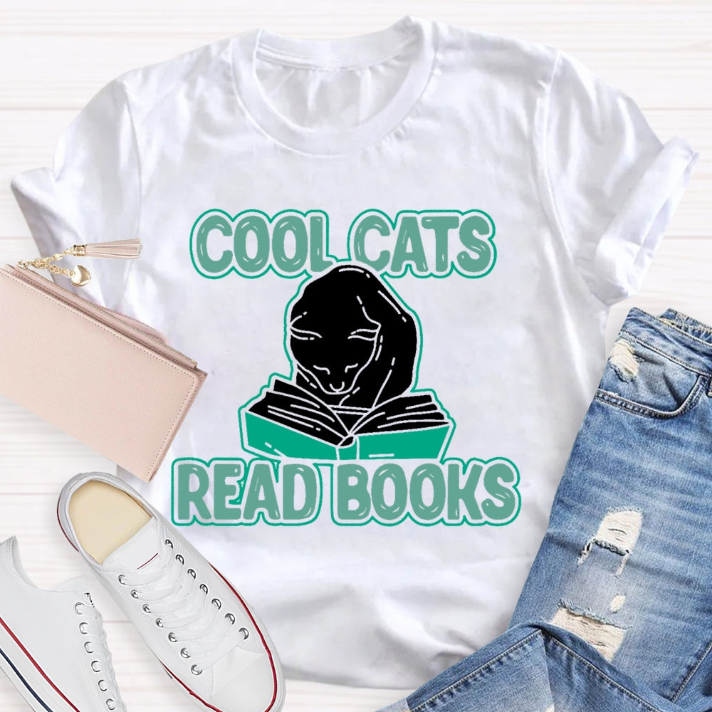 Cool Cats Read Books T-shirt