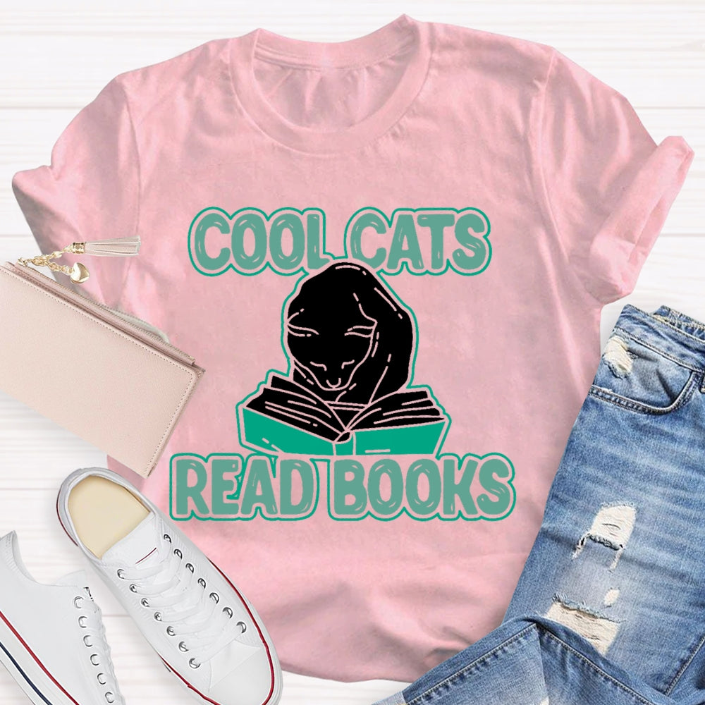 Cool Cats Read Books T-shirt
