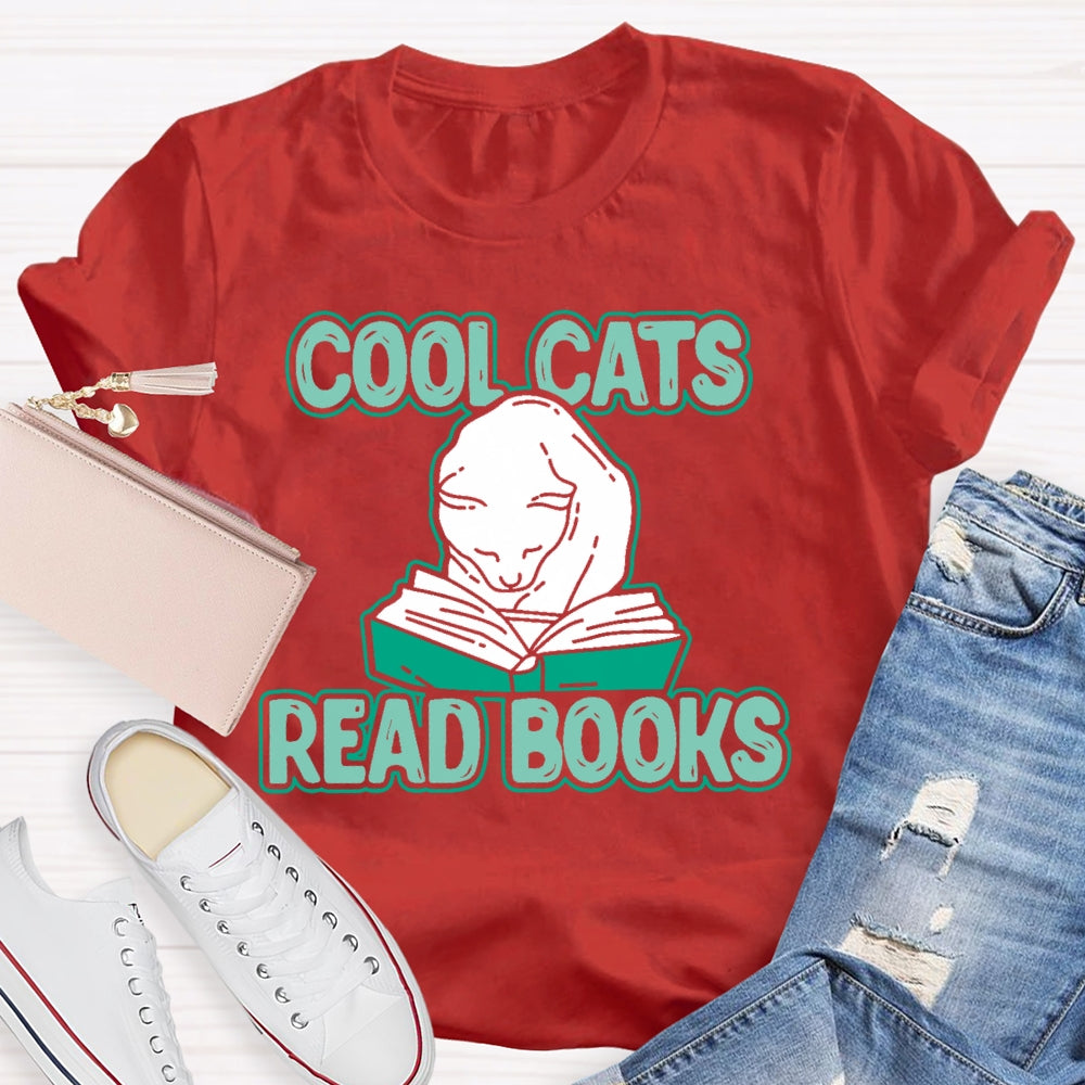 Cool Cats Read Books T-shirt