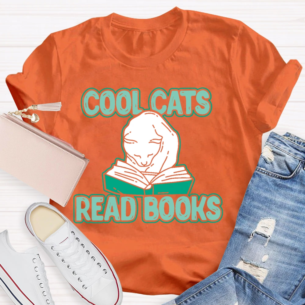 Cool Cats Read Books T-shirt