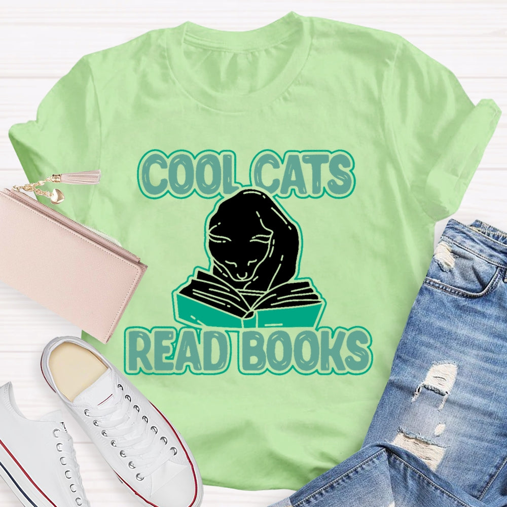Cool Cats Read Books T-shirt