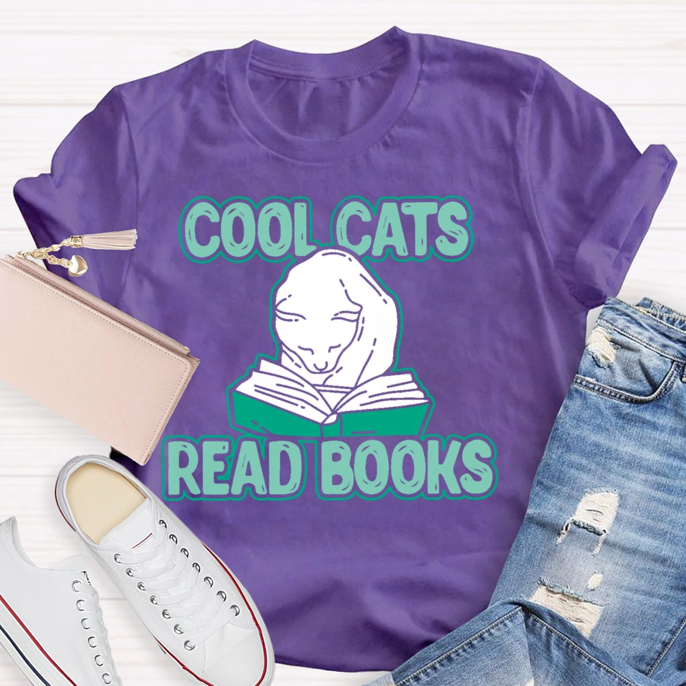 Cool Cats Read Books T-shirt