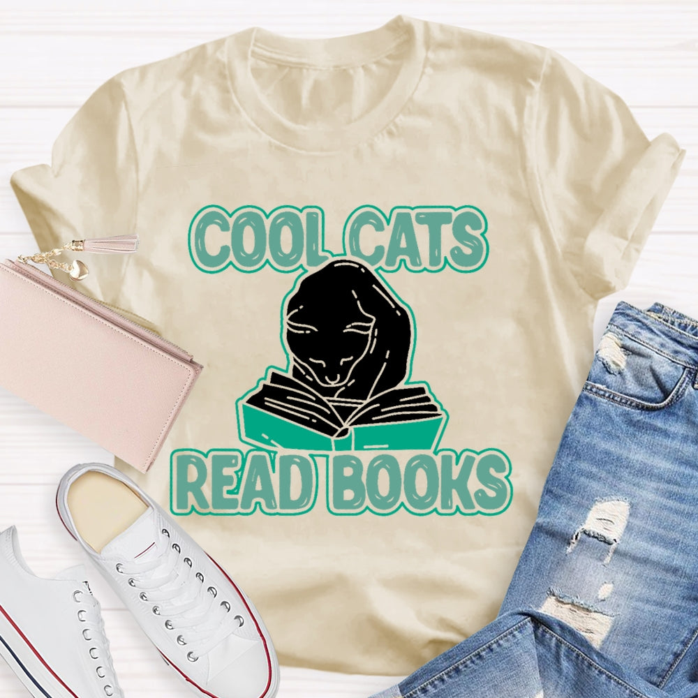Cool Cats Read Books T-shirt